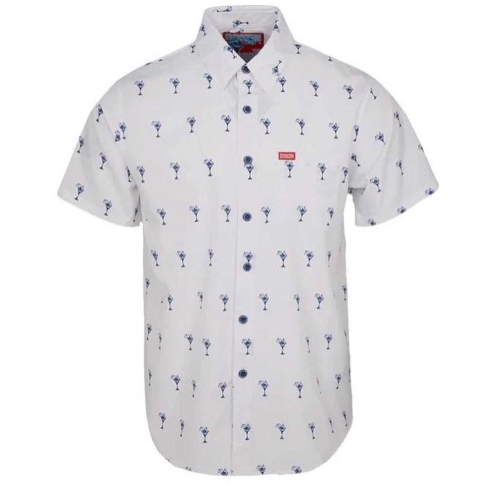 Dixxon Flannel Co Button Up Shirt Men's Size 4XL Gnartini Skull Martini Glass
